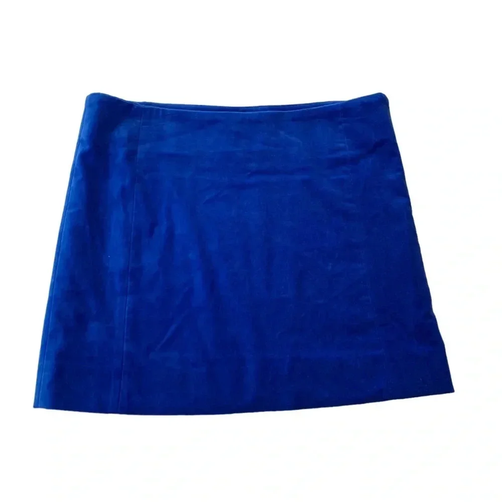 NWT Frame Velvet Seamed Stretch Mini Skirt Bluette Size 6